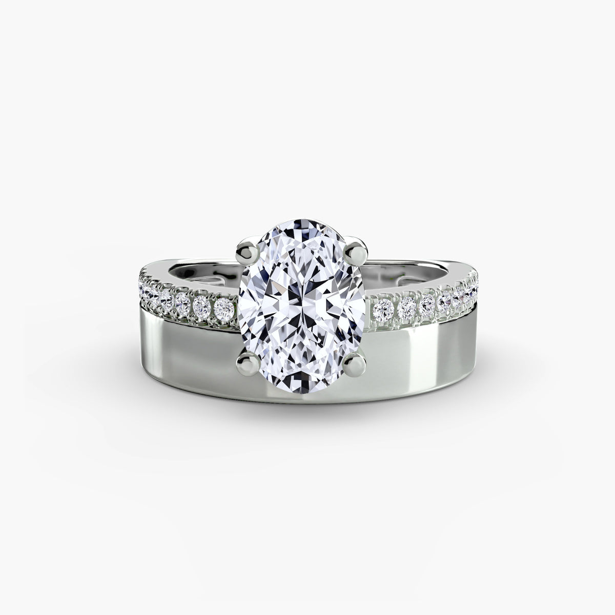 Ilona solitaire engagement ring setting in white gold, Luma Jewellery