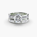 Cassia baguette channel engagement ring setting in white gold, Luma Jewellery