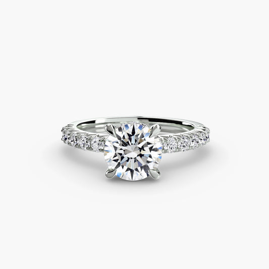 Aylin solitaire engagement ring setting in white gold, Luma Jewellery