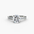 Margaux solitaire engagement ring setting in white gold, Luma Jewellery