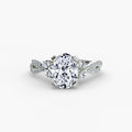 Zinnia solitaire engagement ring setting in white gold, Luma Jewellery