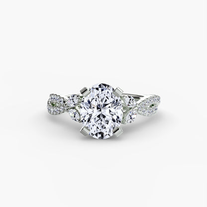 Zinnia solitaire engagement ring setting in white gold, Luma Jewellery