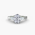 Carina three stone engagement ring setting in white gold, Luma Jewellery