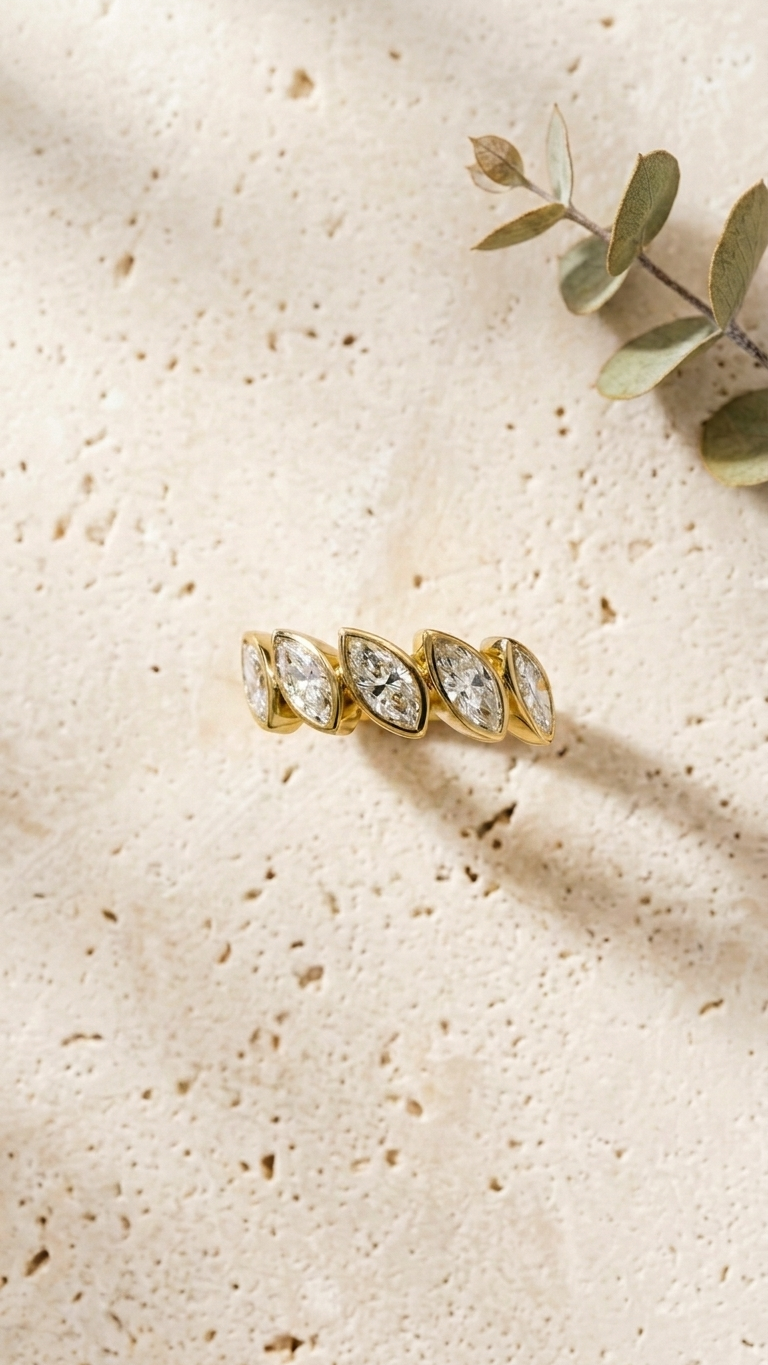 Alura marquise lab grown diamond ring in 14k gold, 1.50ct, Luma Jewellery
