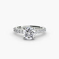 Amara solitaire engagement ring setting in white gold, Luma Jewellery