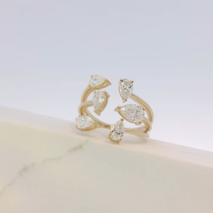 Ayra lab grown diamond ring detail, gold, Luma Jewellery