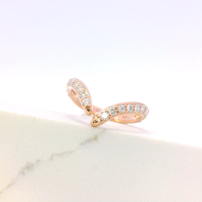 Caelia V ring detail, lab grown diamonds, Luma Jewellery