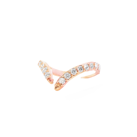 Caelia V ring in 14k white gold, 0.58ct lab grown diamonds, Luma Jewellery