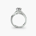 Caia split shank solitaire engagement ring setting in white gold, Luma Jewellery