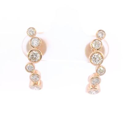 Cassia rose gold diamond earrings detail, Luma Jewellery
