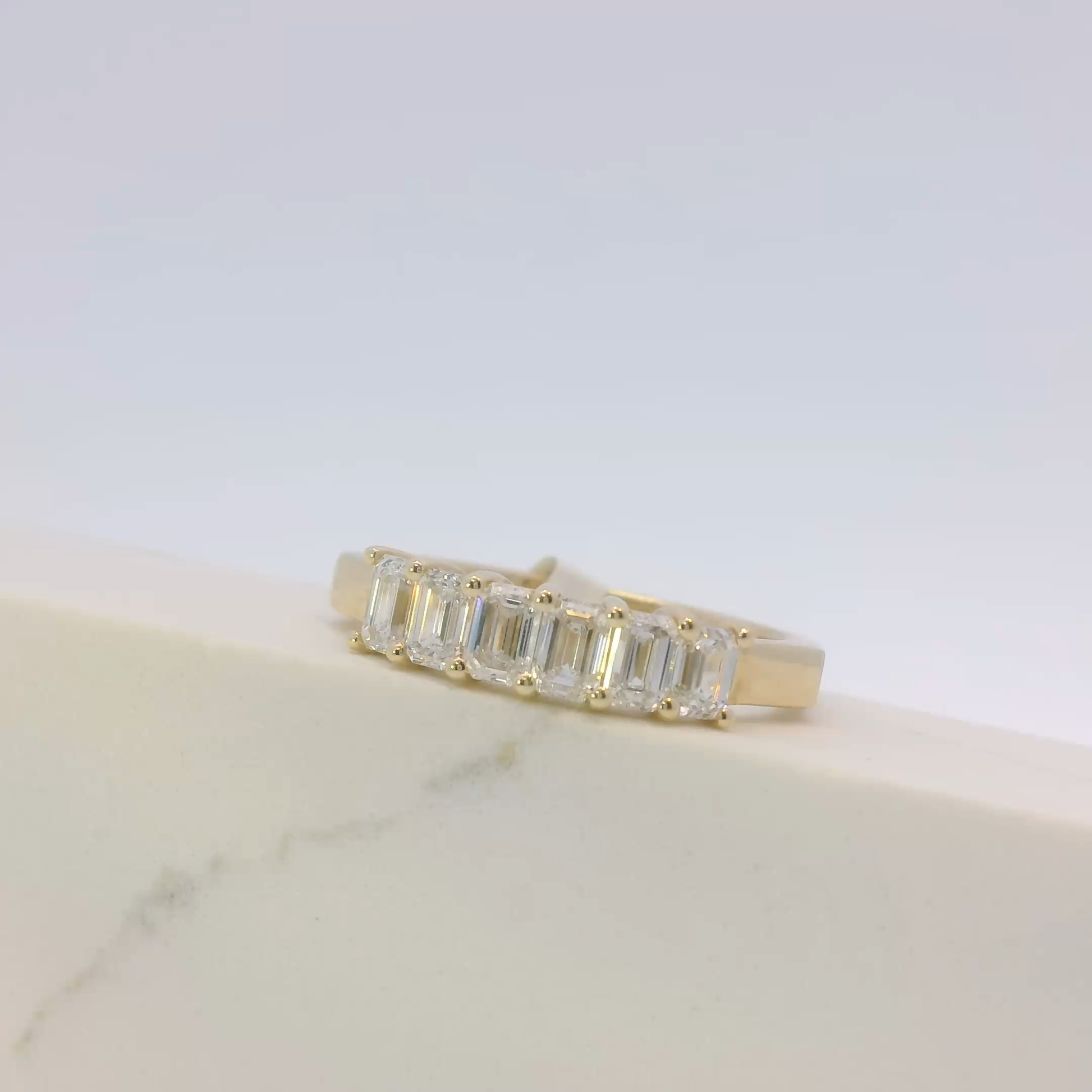 Cassiane emerald cut diamond band, gold, Luma Jewellery