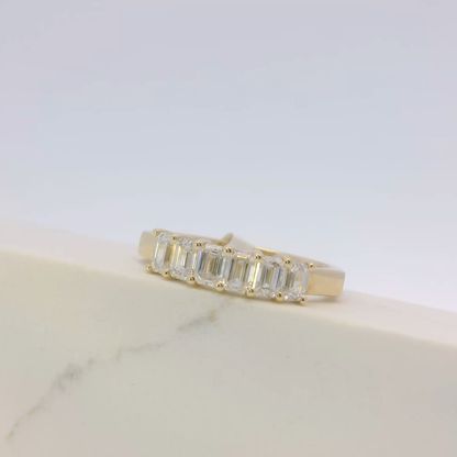 Cassiane emerald cut diamond band, gold, Luma Jewellery