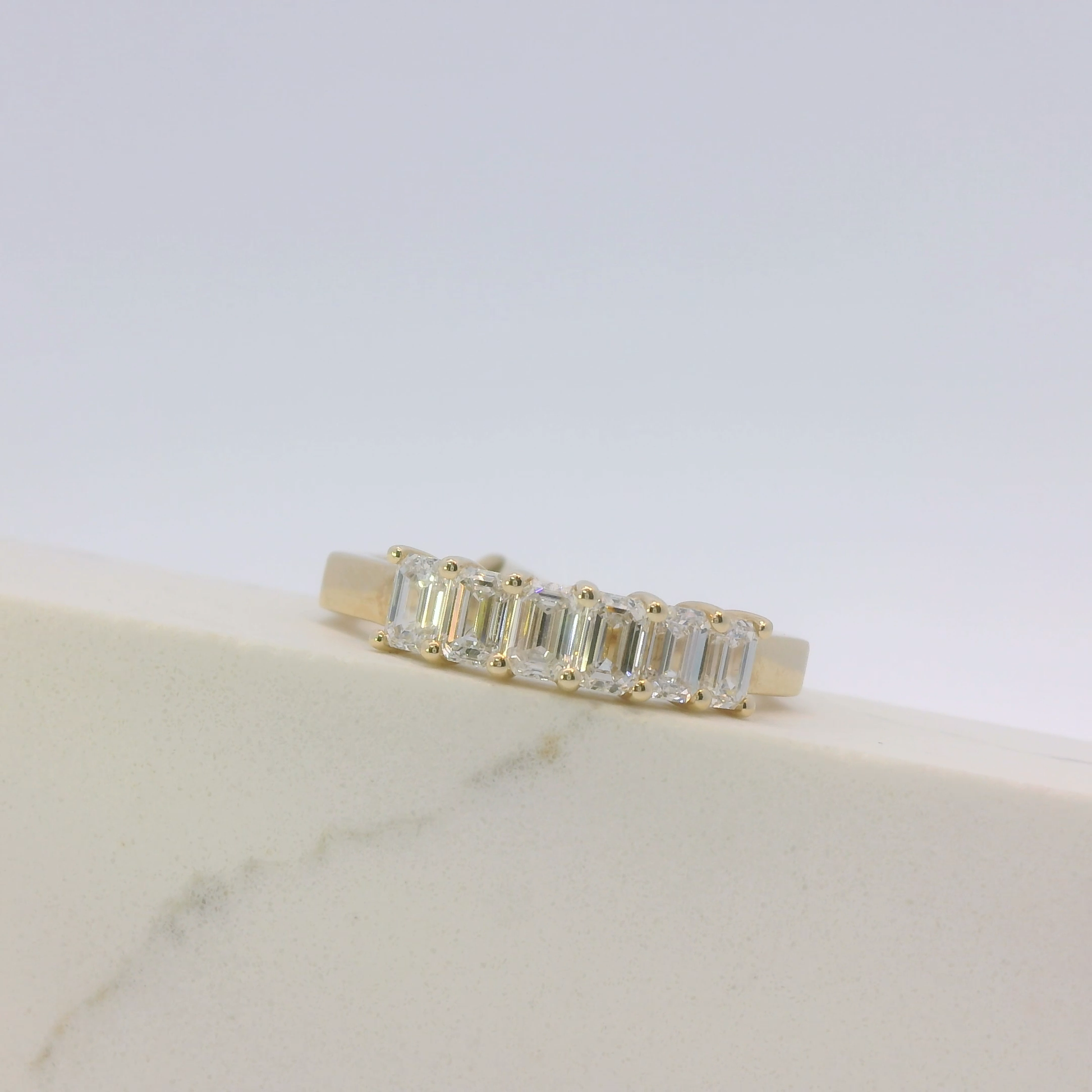 Cassiane emerald cut diamond ring detail, Luma Jewellery