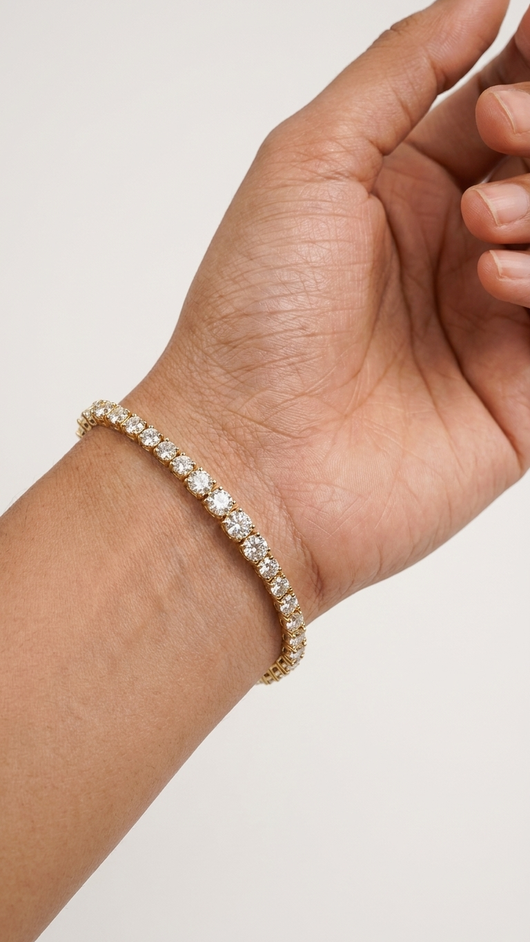 Cedrine tapered diamond tennis bracelet, 14k yellow gold, Luma Jewellery