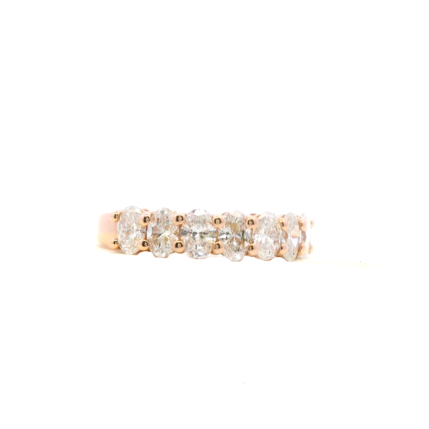Celine rose gold half-eternity oval diamond ring, 1.00ct, Luma Jewellery