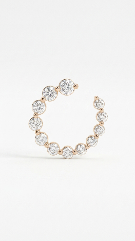 Cielle II lab grown diamond hoop earrings in 14k gold, Luma Jewellery