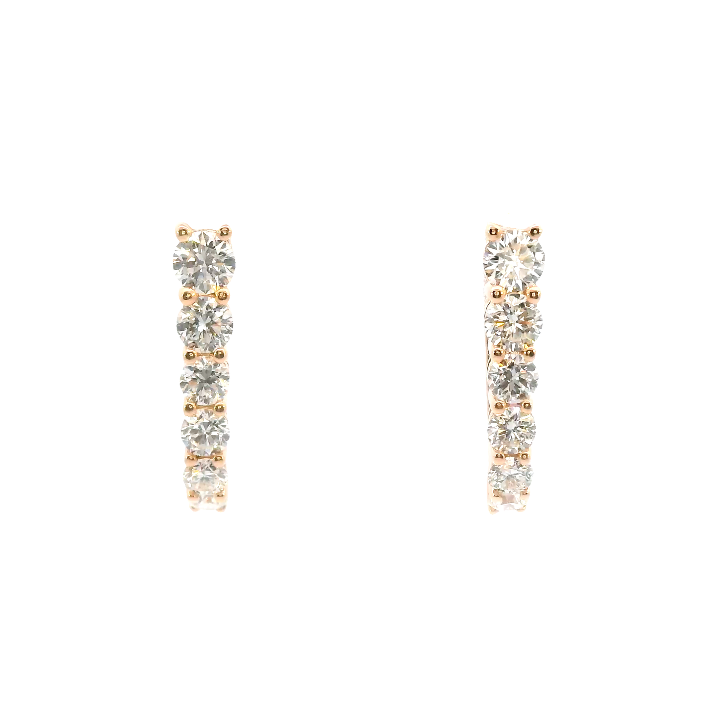 Pair of diamond earrings on a white background