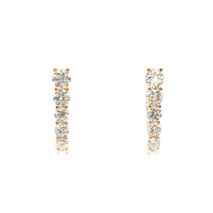 Pair of diamond earrings on a white background