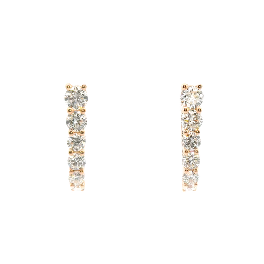Pair of diamond earrings on a white background