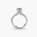 Angeline double pavé engagement ring setting in white gold, Luma Jewellery