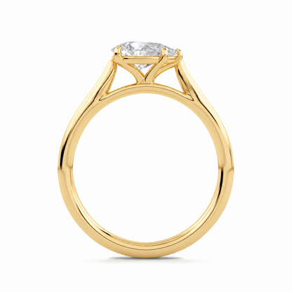 Clara East-West Pear Diamond Solitaire Ring in 9k Yellow Gold