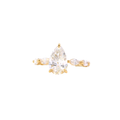 Elandra tapered pear shaped lab grown diamond ring, 2.15ct, Luma Jewellery