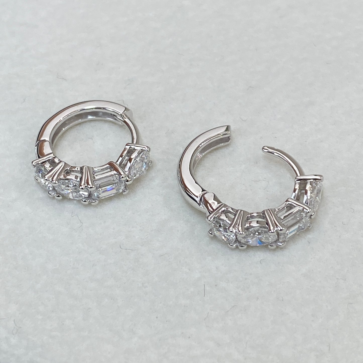 Elara rose gold diamond huggie earrings, lab grown, Luma Jewellery