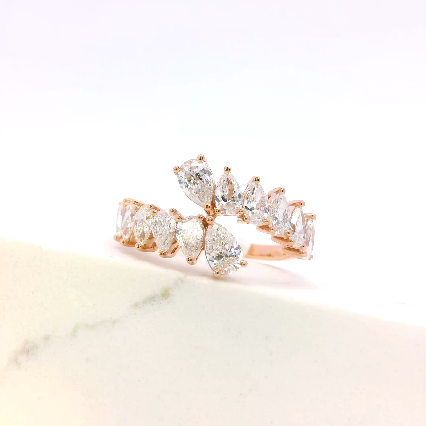 Elaris rose gold diamond ring detail, Luma Jewellery
