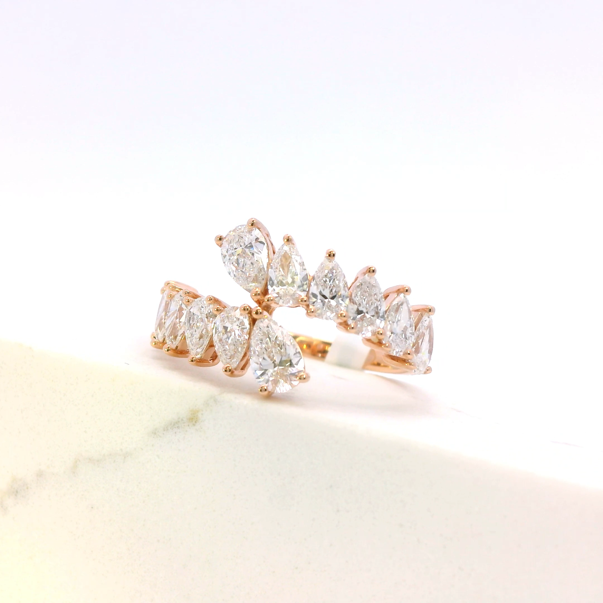 Elaris rose gold diamond ring band, Luma Jewellery