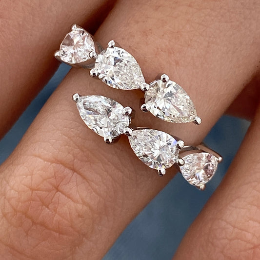 Eliane yellow gold diamond ring, lab grown, Luma Jewellery