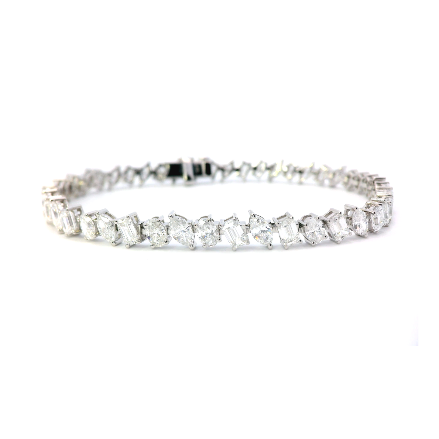 Evadne multi-shape lab grown diamond bracelet, 6.71ct, Luma Jewellery