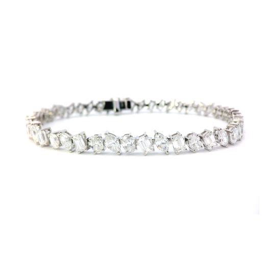 Evadne multi-shape lab grown diamond bracelet, 6.71ct, Luma Jewellery