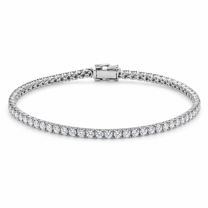 Isaline Fine Line 9k white gold lab grown diamond tennis bracelet on white