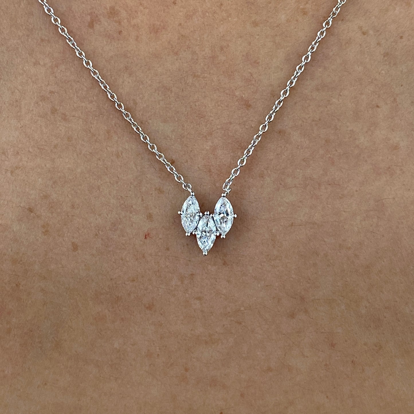Isara white gold diamond pendant necklace, lab grown, Luma Jewellery