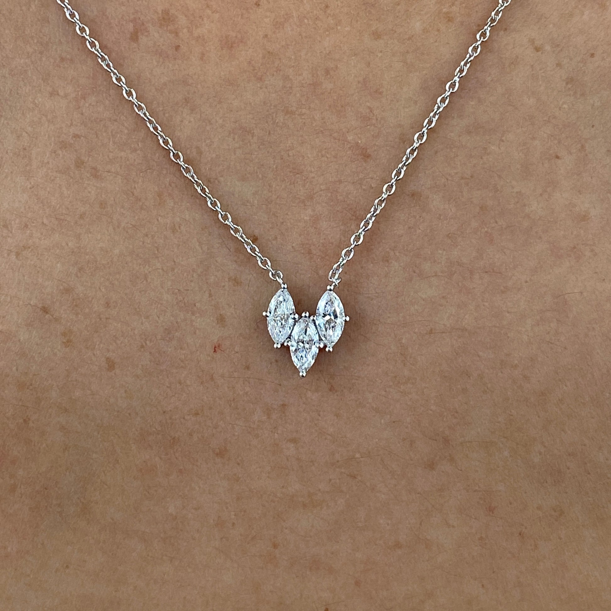 Isara white gold diamond pendant necklace, lab grown, Luma Jewellery