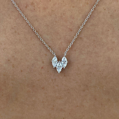 Isara white gold diamond pendant necklace, lab grown, Luma Jewellery
