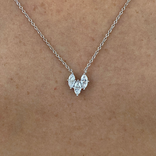 Isara white gold diamond pendant necklace, lab grown, Luma Jewellery