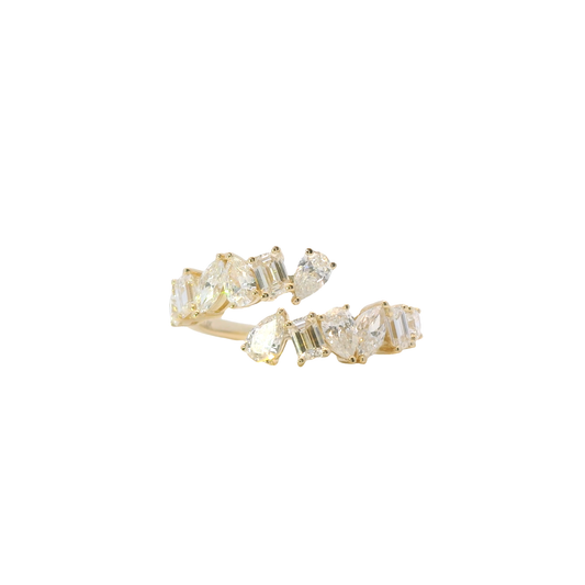 Ivara multi-shape lab grown diamond ring, gold, Luma Jewellery