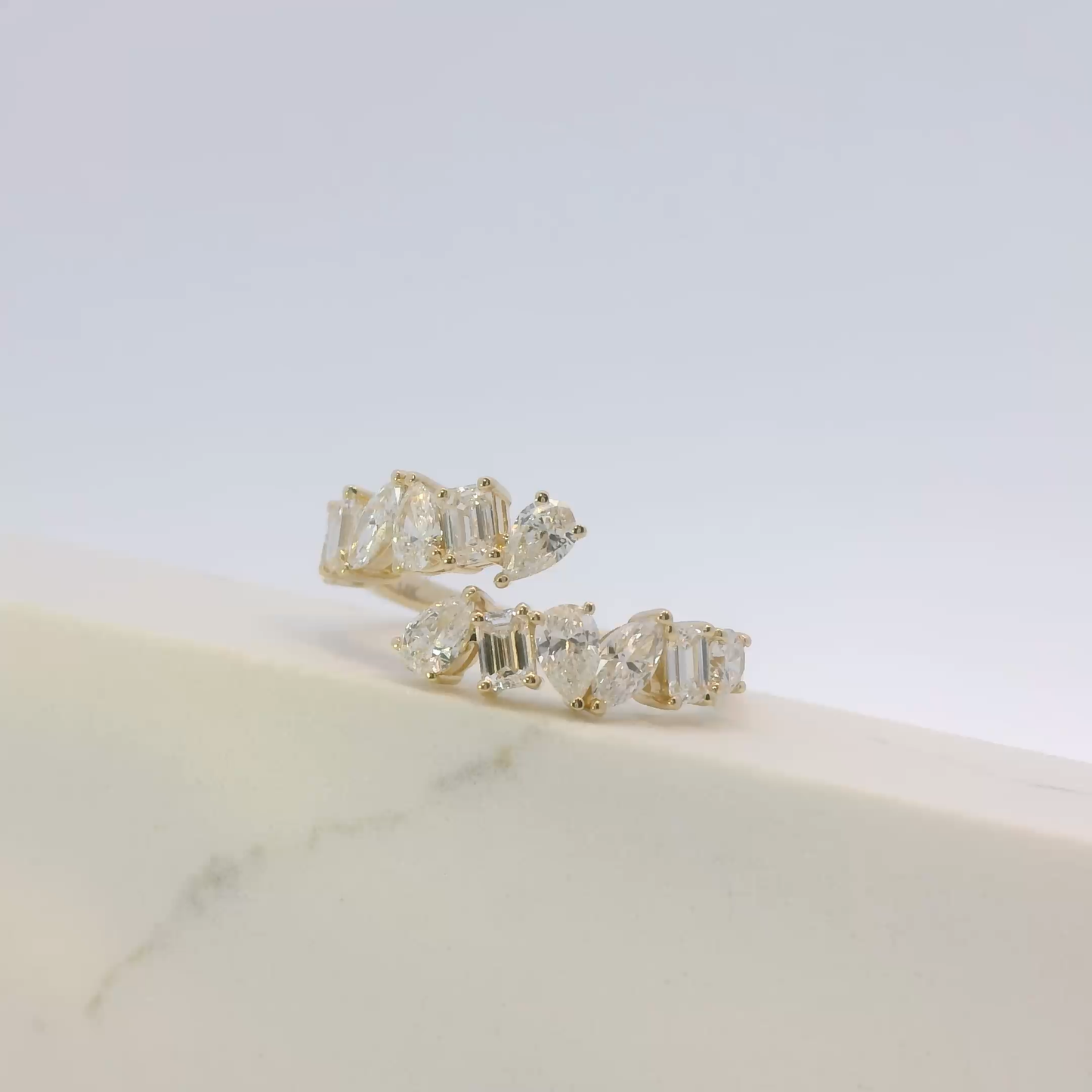 Ivara multi-shape diamond ring, lab grown, gold, Luma Jewellery