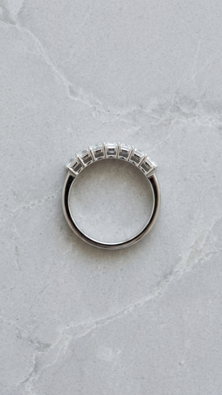 Lucine half-eternity diamond ring with lab grown stones, Luma Jewellery