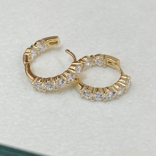 Maelle gold diamond hoop earrings, lab grown, Luma Jewellery