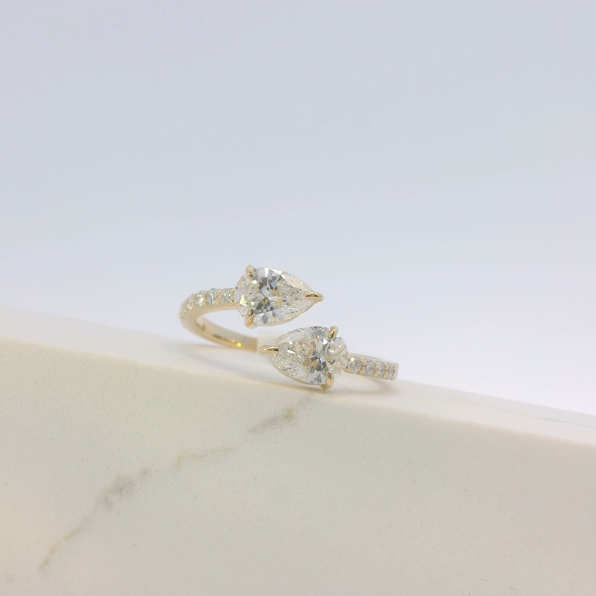 Mireille double stone serpent ring detail, Luma Jewellery