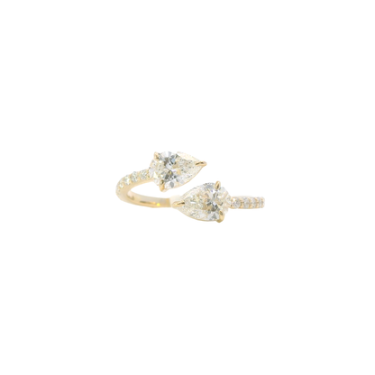 Mireille double stone serpent ring with lab grown diamonds, 1.36ct, Luma Jewellery