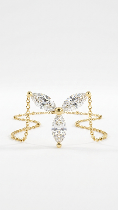 Neriah marquise lab grown diamond necklace in 14k yellow gold, 0.69ct, Luma Jewellery