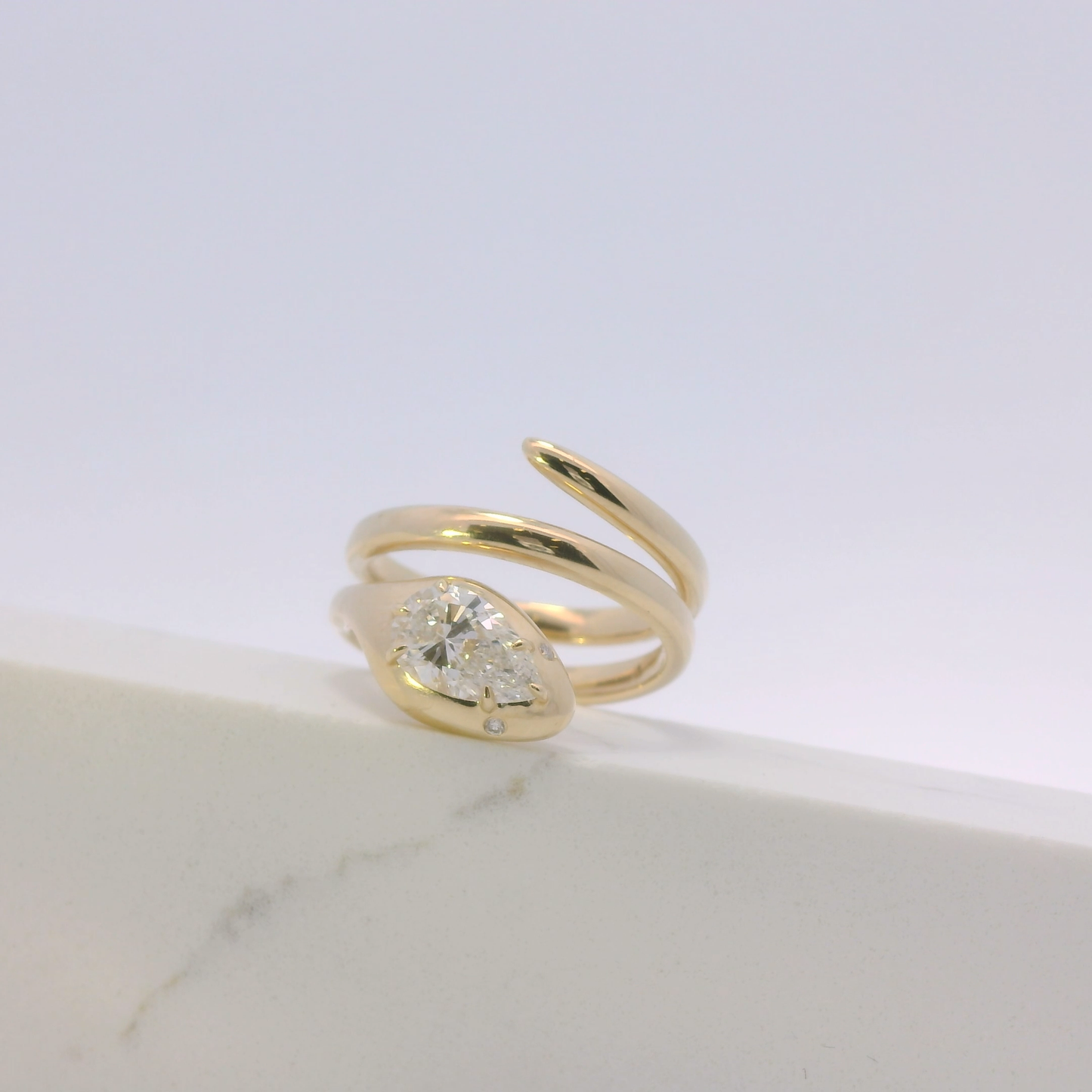 Nerida coiled serpent ring detail, Luma Jewellery