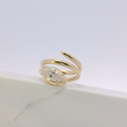 Nerida coiled serpent ring detail, Luma Jewellery