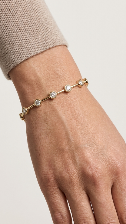 Nerina lab grown diamond tennis bracelet, yellow gold, Luma Jewellery