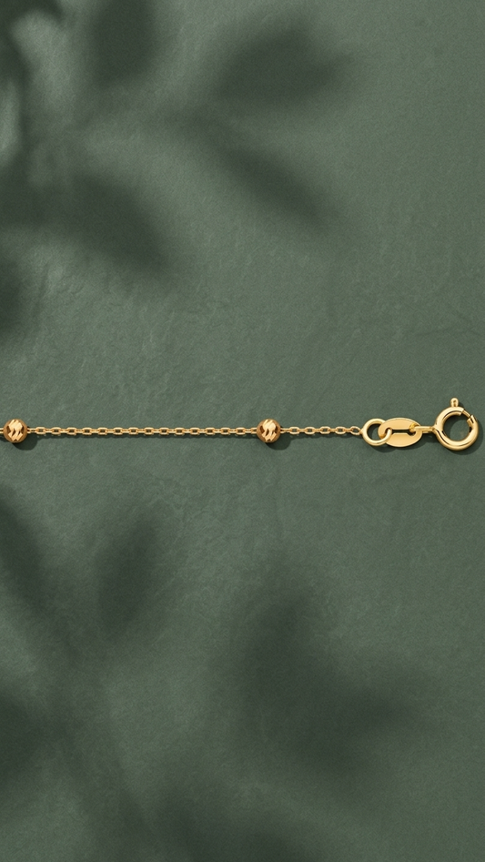 Odessa 9k yellow gold chain necklace, styled flat lay, Luma Jewellery