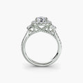 Odette halo engagement ring setting in white gold, Luma Jewellery