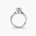 Odile round solitaire engagement ring setting in white gold, Luma Jewellery